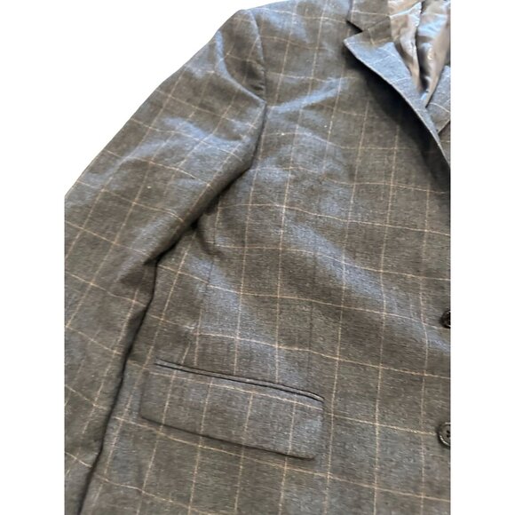LAUREN RALPH LAUREN Mens Gray Tan Wool Plaid Blazer Size 44R - Picture 3 of 7